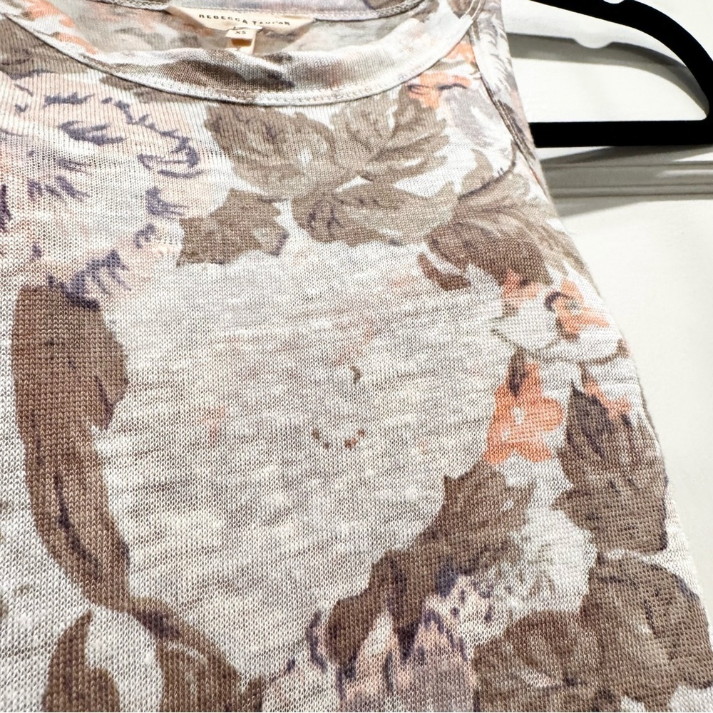 Rebecca Taylor Penelope Vintage Floral Dress 100% Linen Summer Beach Cover Up - Picture 10 of 14